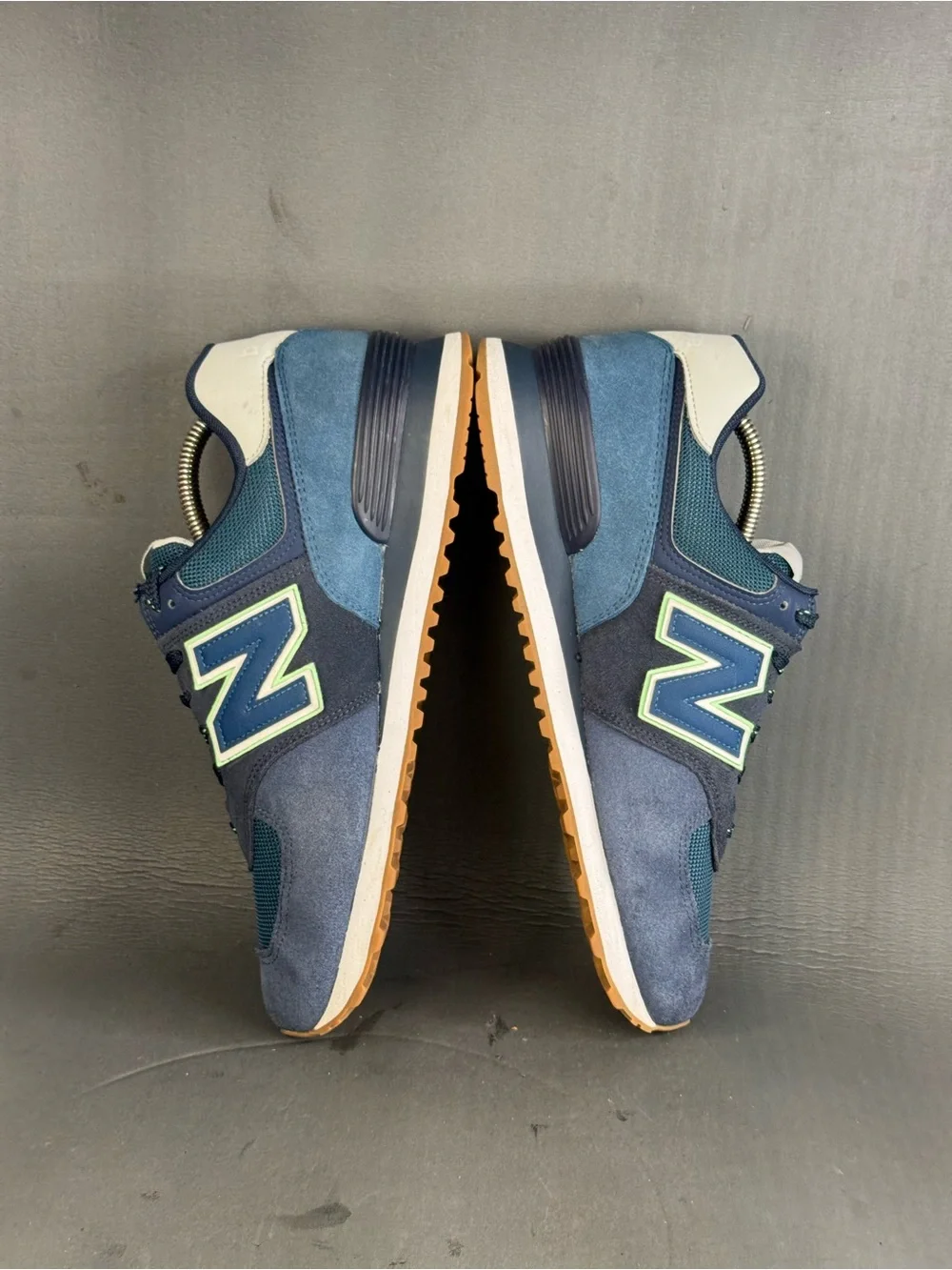 New Balance 574 in the 'Natural Indigo' green athletic sneaker shoes men’s 10.5